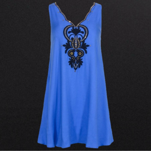 Lilly Pulitzer - Periwinkle Blue Sleeveless Shift Dress W/ Gold Stone Trim Small